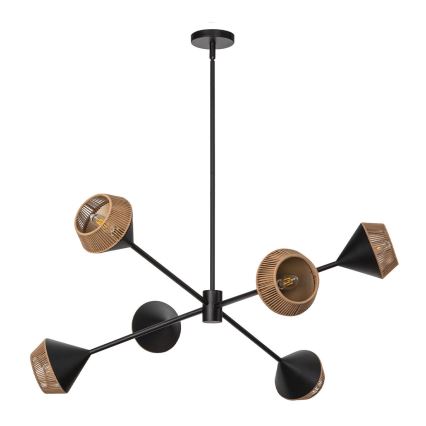 Alora Mood - Kroonluchter met stang DAPHNE 6xE14/40W/230V zwart/bruin