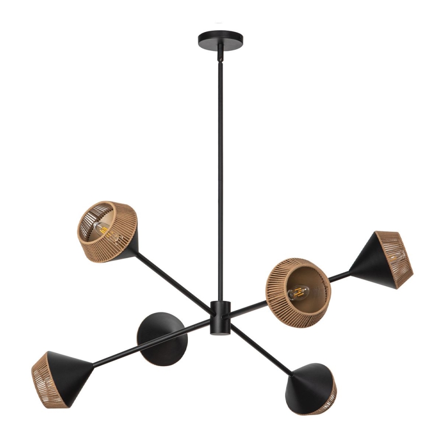 Alora Mood - Kroonluchter met stang DAPHNE 6xE14/40W/230V zwart/bruin