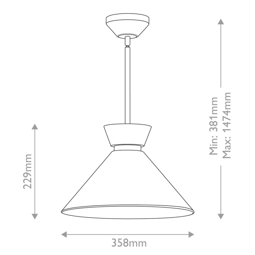Alora Mood - Hanglamp met stang HALSTON 1xE27/60W/230V zwart