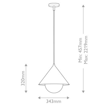 Alora Mood - Suspension sur câble REMYCK 1xE27/60W/230V Ø 34,3 cm dorée
