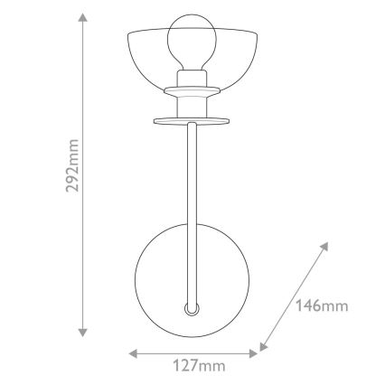 Alora Mood - Wandlamp SYLVIA 1xE14/40W/230V zwart