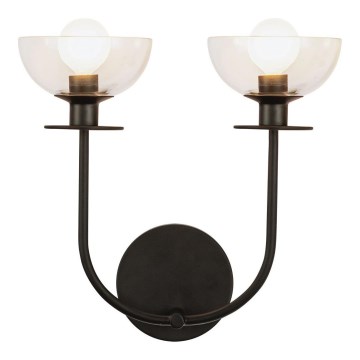 Alora Mood ALM-SYLVIA-2WB-BK-CL - Applique murale SYLVIA 2xE14/40W/230V noire