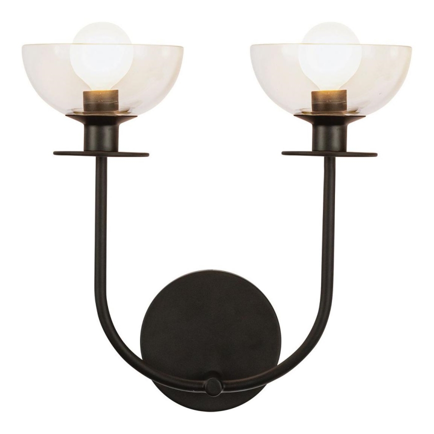 Alora Mood ALM-SYLVIA-2WB-BK-CL - Applique murale SYLVIA 2xE14/40W/230V noire