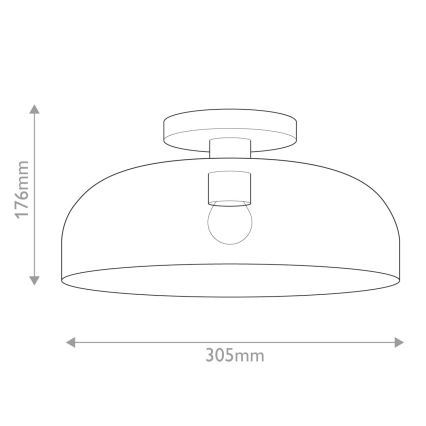 Alora Mood ALM-SYLVIA-SF-BK-CL - Plafondlamp SYLVIA 1xE27/60W/230V zwart