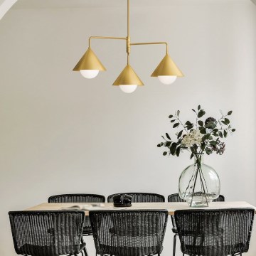 Alora Mood - Hanglamp met stang REMYCK 3xE27/60W/230V goud