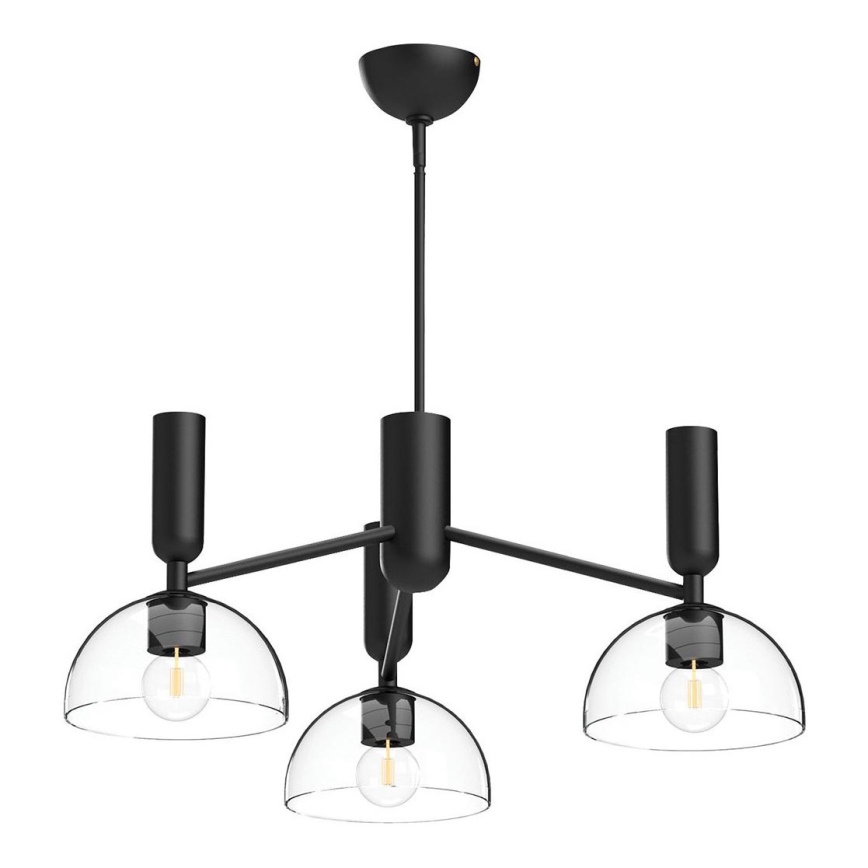 Alora Mood - Lustre sur tige JUDE 3xE27/60W/230V noir