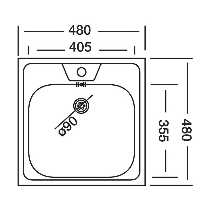 ALVEUS 1074634 - Évier de cuisine ALLUX 48x48 cm mat acier/satin