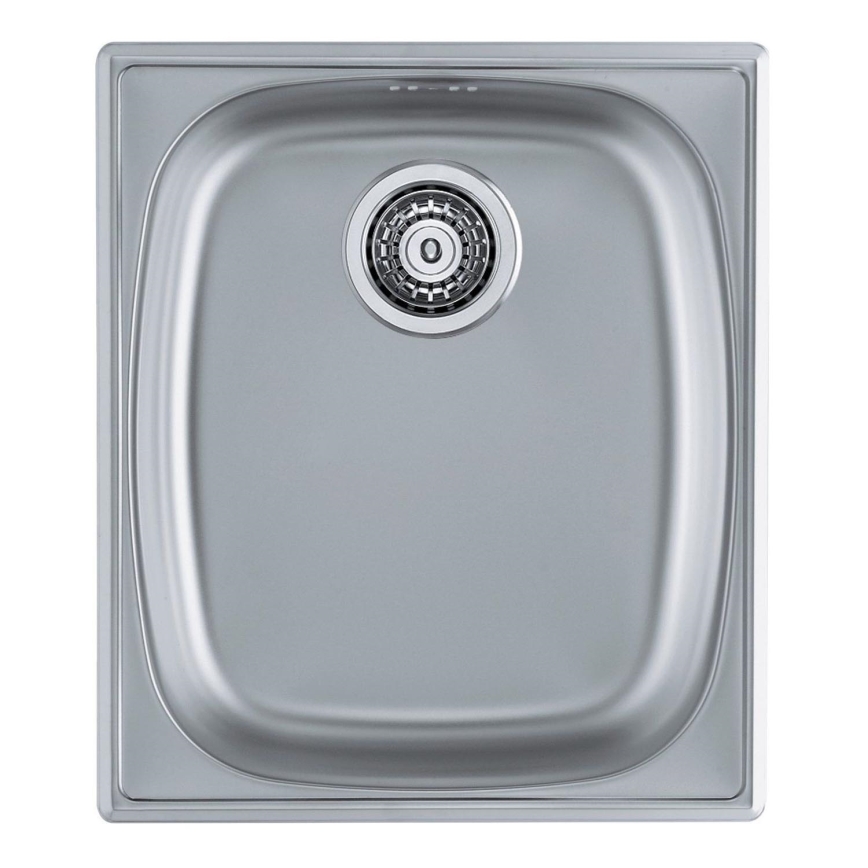 ALVEUS 1082195 - Évier de cuisine BASIC 44x38 cm mat acier/satin, grande ouverture