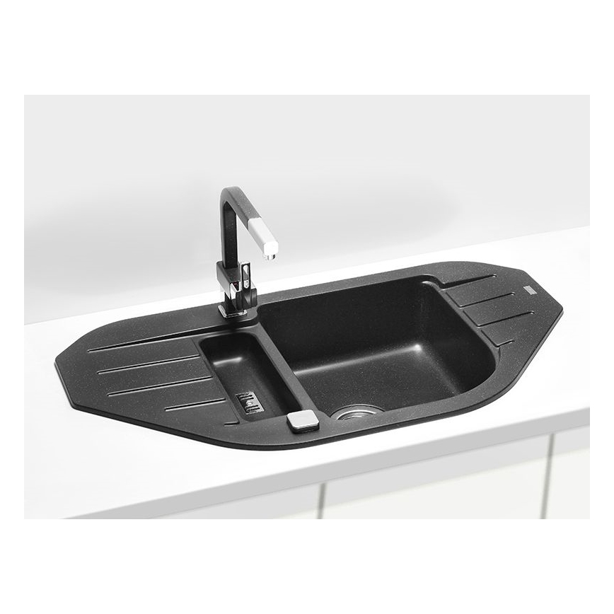 ALVEUS 1090940 - Évier de cuisine NIAGARA 90x50 cm granit/noir