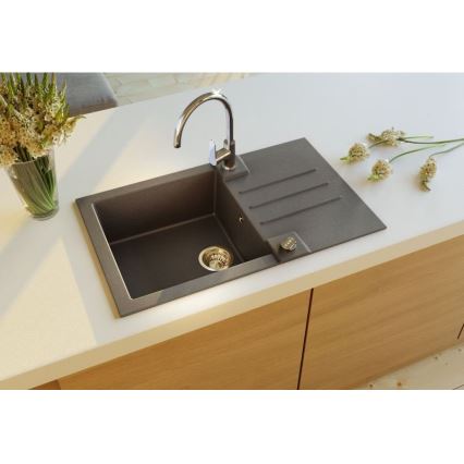 ALVEUS 1090942 - Évier de cuisine ROCK 78x48 cm granit/noir