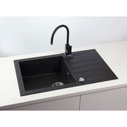 ALVEUS 1090942 - Évier de cuisine ROCK 78x48 cm granit/noir