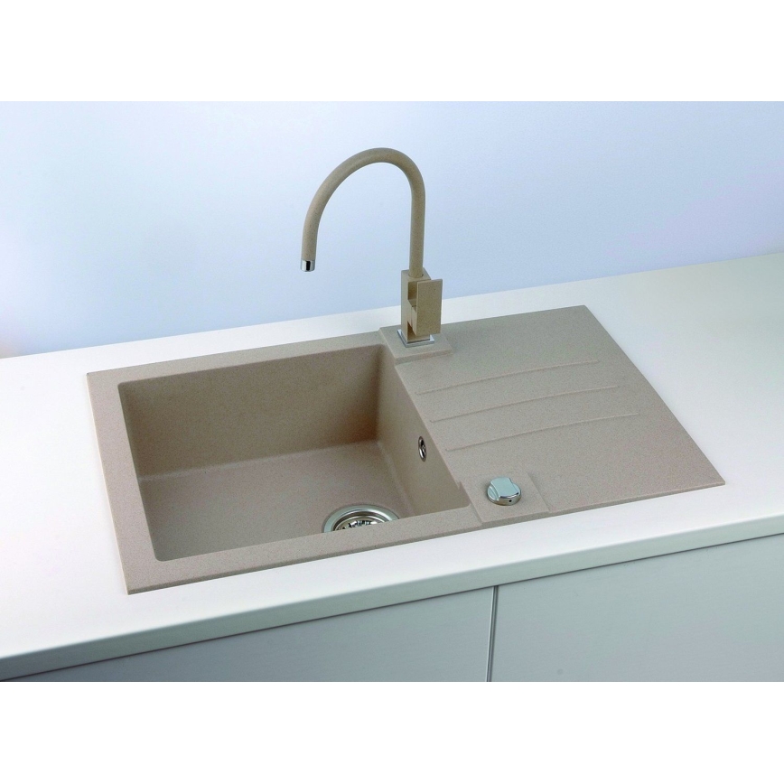 ALVEUS 1090946 - Évier de cuisine ROCK 78x48 cm granit/beige