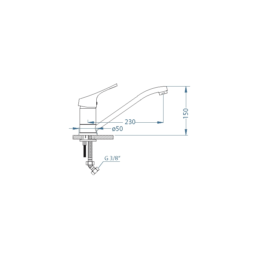 ALVEUS 1091137 - Kraan voor gootsteen RIVIERA 15 cm glanzend chroom