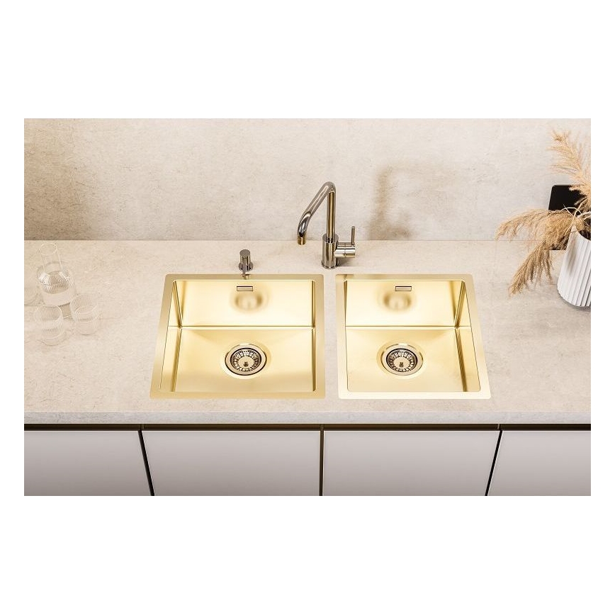 ALVEUS 1103319 - Évier de cuisine QUADRIX 45x45 cm monarch doré