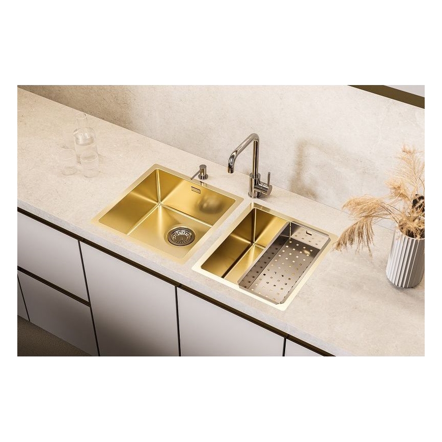 ALVEUS 1103319 - Évier de cuisine QUADRIX 45x45 cm monarch doré