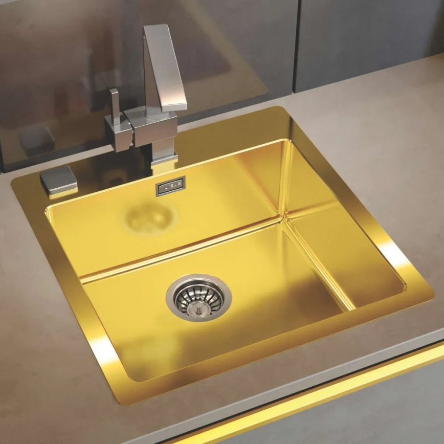 ALVEUS 1107052 - Évier de cuisine PURE 52,5x51,5 cm acier inoxydable/bronze