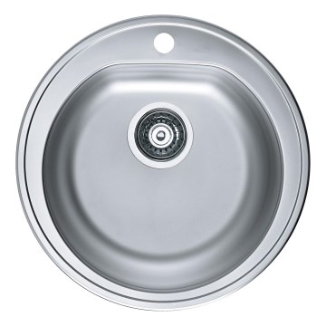 ALVEUS 1116756 - Gootsteen FORM diameter 51 cm mat staal/satin, diepte 18,5 cm