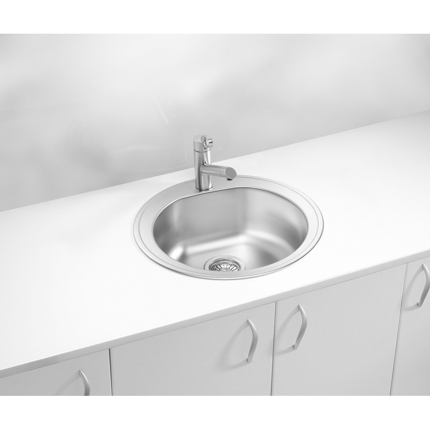 ALVEUS 1116756 - Keukenspoelbak FORM Ø 51 cm RVS/satijn, diepte 18,5 cm