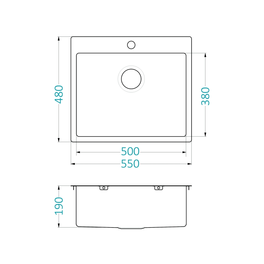 ALVEUS 1124382 - Évier de cuisine QUARTO 55x48 cm satin
