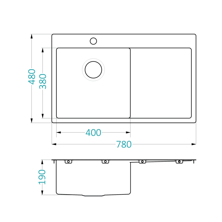ALVEUS 1124384 - Évier de cuisine QUARTO 78x48 cm satin