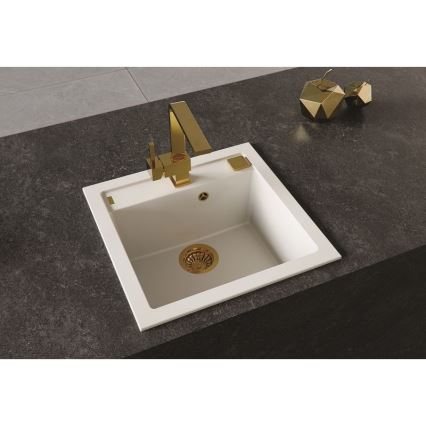 ALVEUS 1128395 - Évier de cuisine FORMIC 52x51 cm granit/blanc
