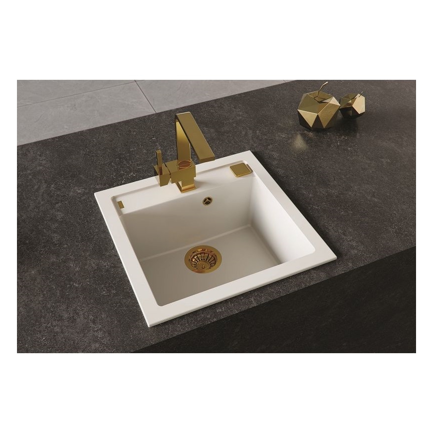 ALVEUS 1128395 - Évier de cuisine FORMIC 52x51 cm granit/blanc