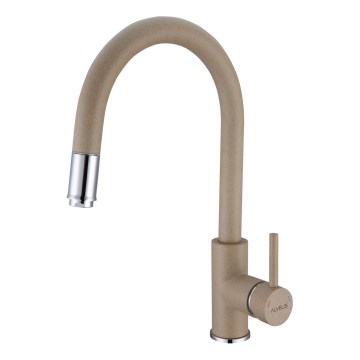 ALVEUS 1129020 - Robinet d'évier avec douchette extractible DELOS 38 cm granit/beige
