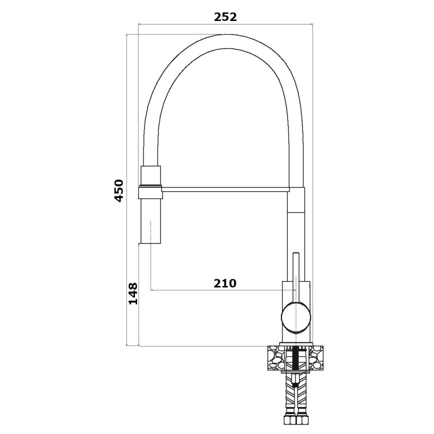 ALVEUS 1129024 - Kraan voor gootsteen met flexibele arm ELIA 45 cm messing/glanzend chroom