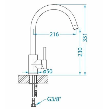 ALVEUS 1129039 - Kraan voor gootsteen ROXA 35,1 cm graniet/zwart