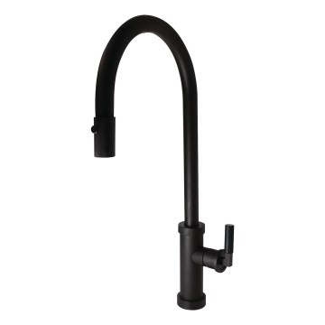 ALVEUS 1132179 - Robinet d'évier avec douchette extractible NERINA 46,8 cm noir