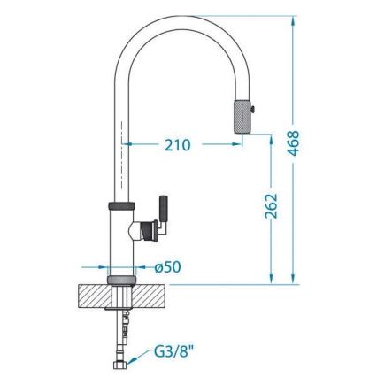 ALVEUS 1132179 - Robinet d'évier avec douchette extractible NERINA 46,8 cm noir