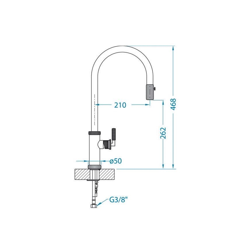 ALVEUS 1132179 - Robinet d'évier avec douchette extractible NERINA 46,8 cm noir