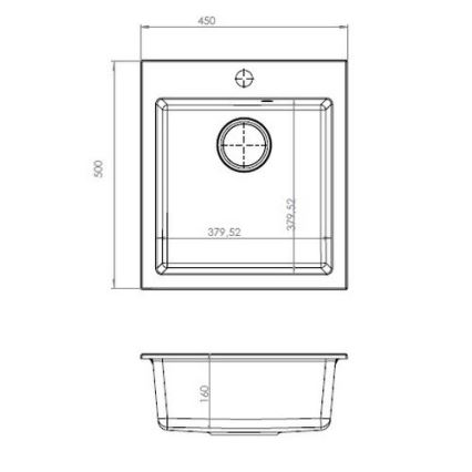 ALVEUS 1133431 - Évier de cuisine CORTINA 50x45 cm granit/beige