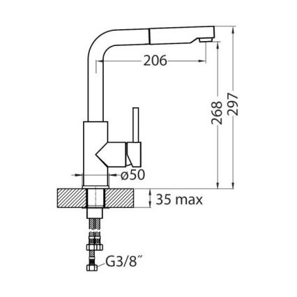 ALVEUS 1135366 - Keukenkraan met uittrekbare sproeikop SARA 29,7 cm satin