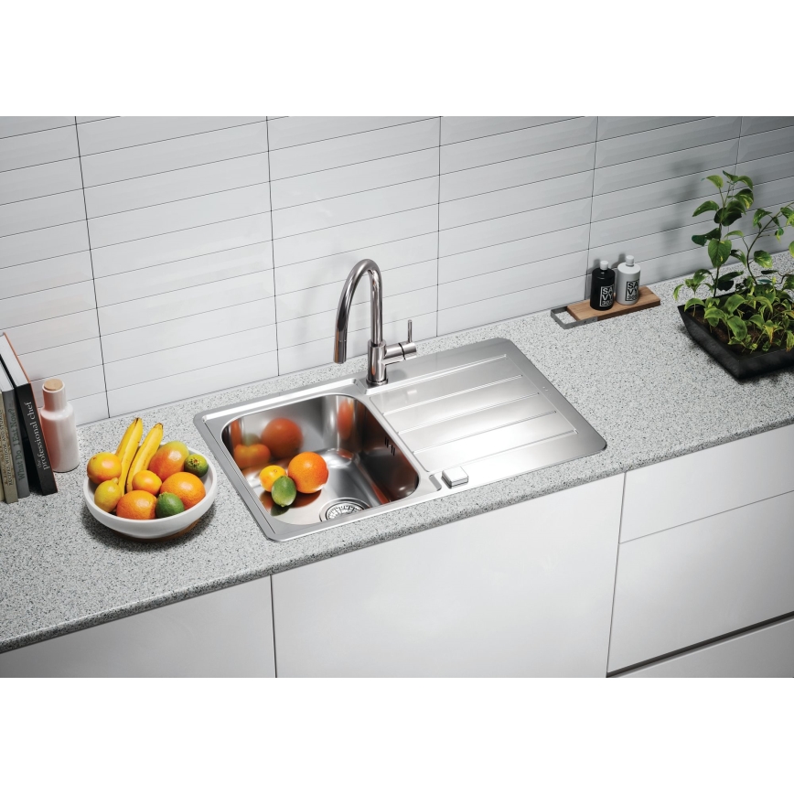 ALVEUS 1136608 - Évier de cuisine LINE 79x50 cm inox/satiné, sans bonde à commande excentrique