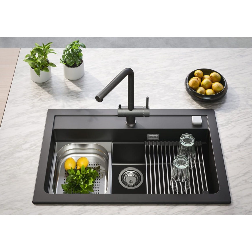 ALVEUS 1139808 - Robinet d'évier AGUILA 33,3 cm granit/noir