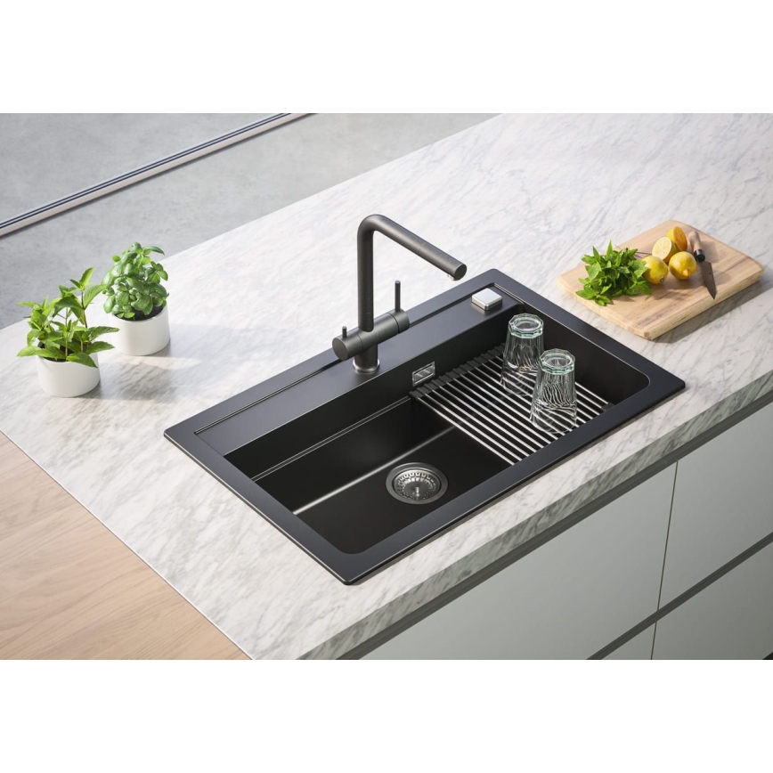 ALVEUS 1139808 - Robinet d'évier AGUILA 33,3 cm granit/noir