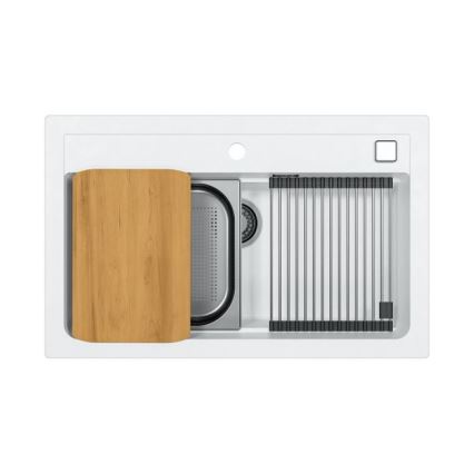 ALVEUS 1140443 - Évier de cuisine ATROX 79x50 cm granit/blanc
