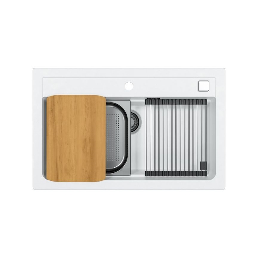 ALVEUS 1140443 - Évier de cuisine ATROX 79x50 cm granit/blanc