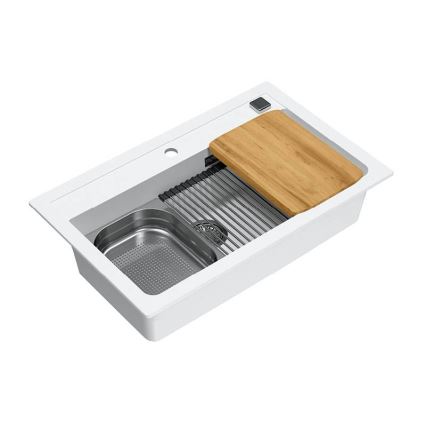 ALVEUS 1140443 - Évier de cuisine ATROX 79x50 cm granit/blanc