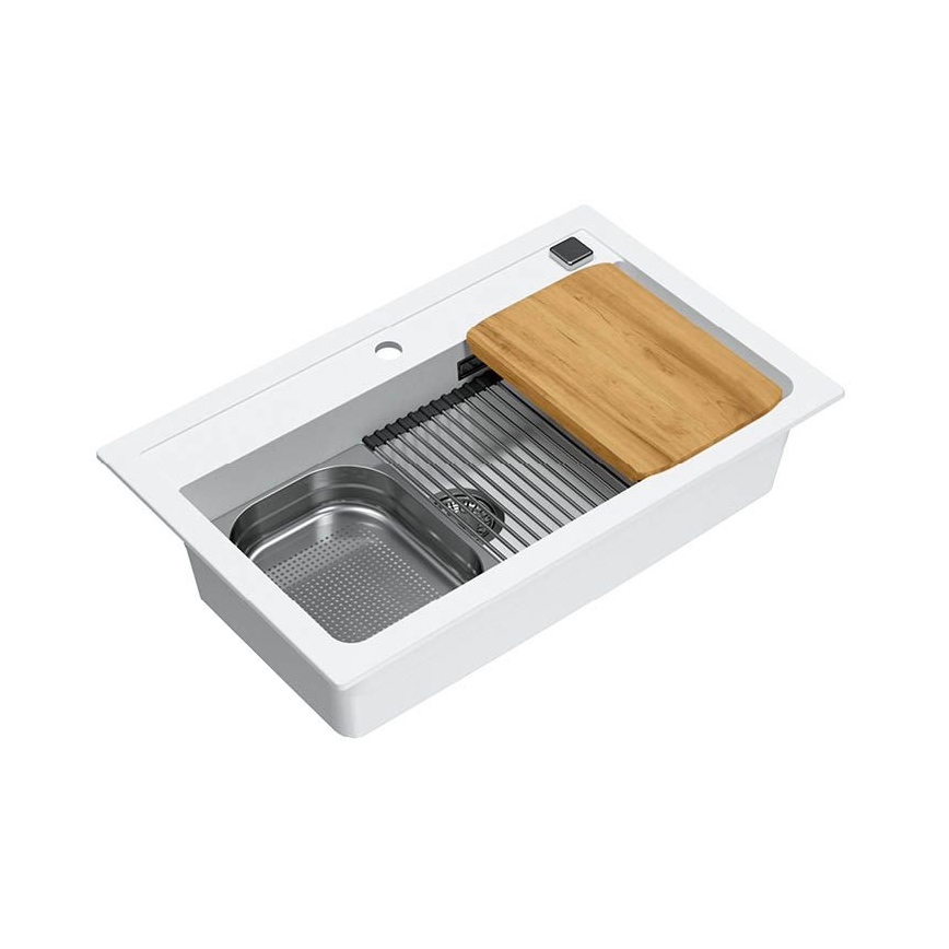 ALVEUS 1140443 - Évier de cuisine ATROX 79x50 cm granit/blanc