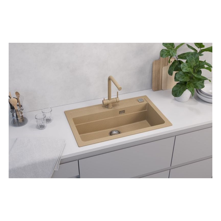 ALVEUS 1140445 - Évier de cuisine ATROX 79x50 cm granit/beige