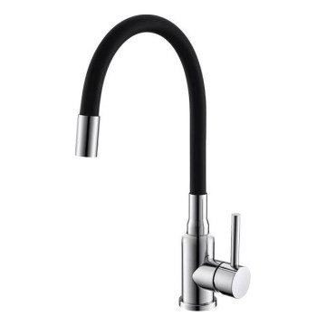ALVEUS 1144427 - Robinet d'évier avec bras flexible MINTAS 34 cm chrome brillant/noir