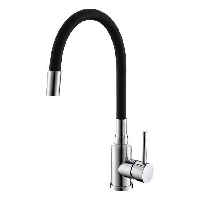 ALVEUS 1144427 - Robinet d'évier avec bras flexible MINTAS 34 cm chrome brillant/noir