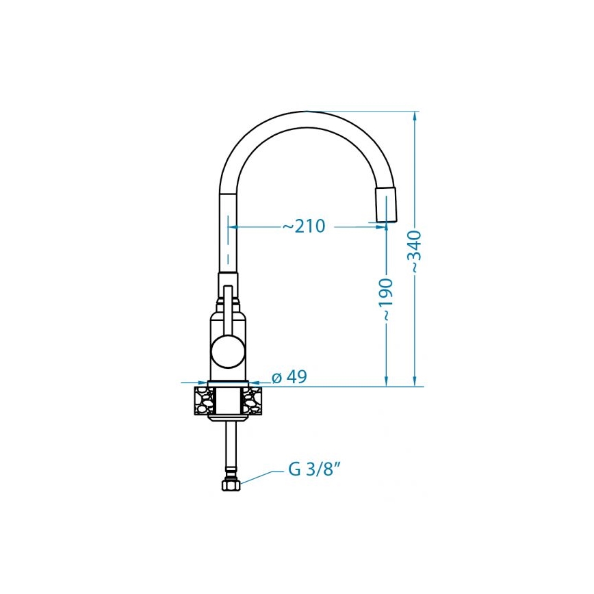 ALVEUS 1144429 - Kraan voor gootsteen met flexibele arm MINTAS 34 cm messing/geborsteld staal/beige