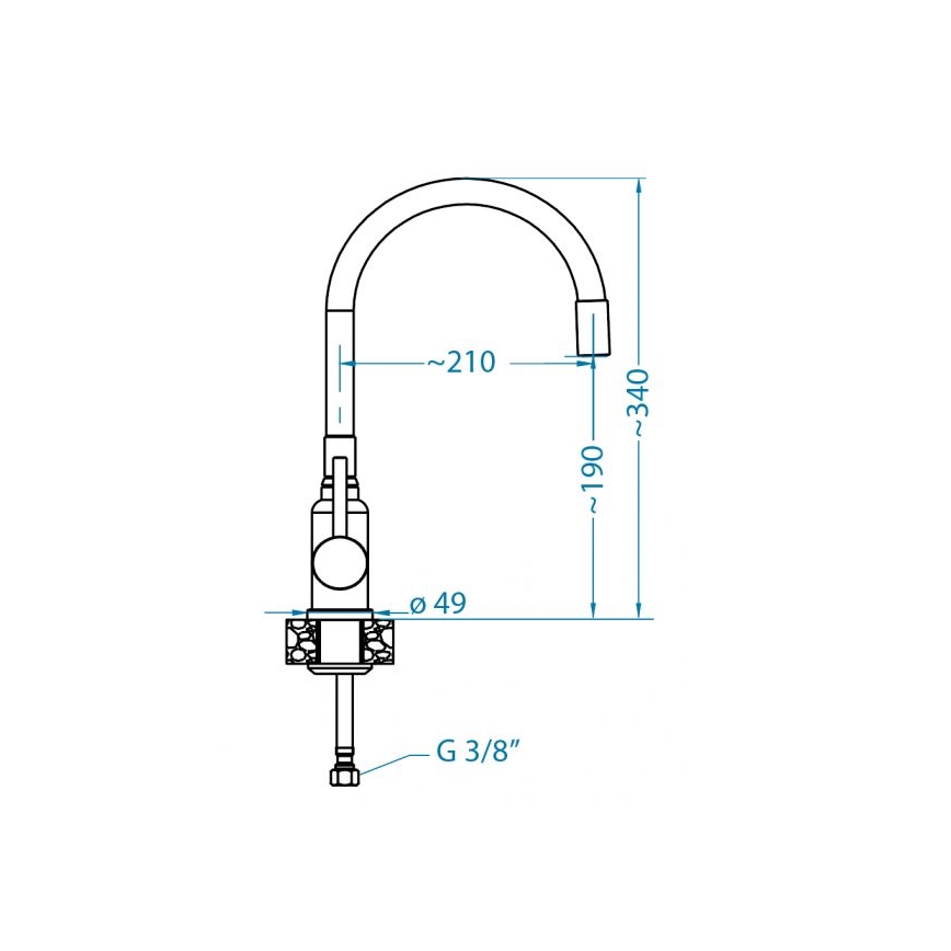 ALVEUS 1144433 - Kraan voor gootsteen met flexibele arm MINTAS 34 cm messing/mat zwart