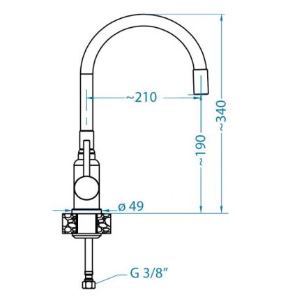ALVEUS 1144433 - Robinet d'évier avec bras flexible MINTAS 34 cm mat noir
