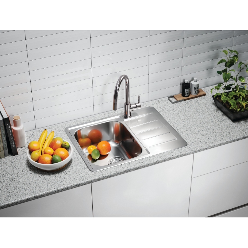 ALVEUS 1144603 - Évier de cuisine LINE 61,5x50 cm mat acier/satin, sans excentrique