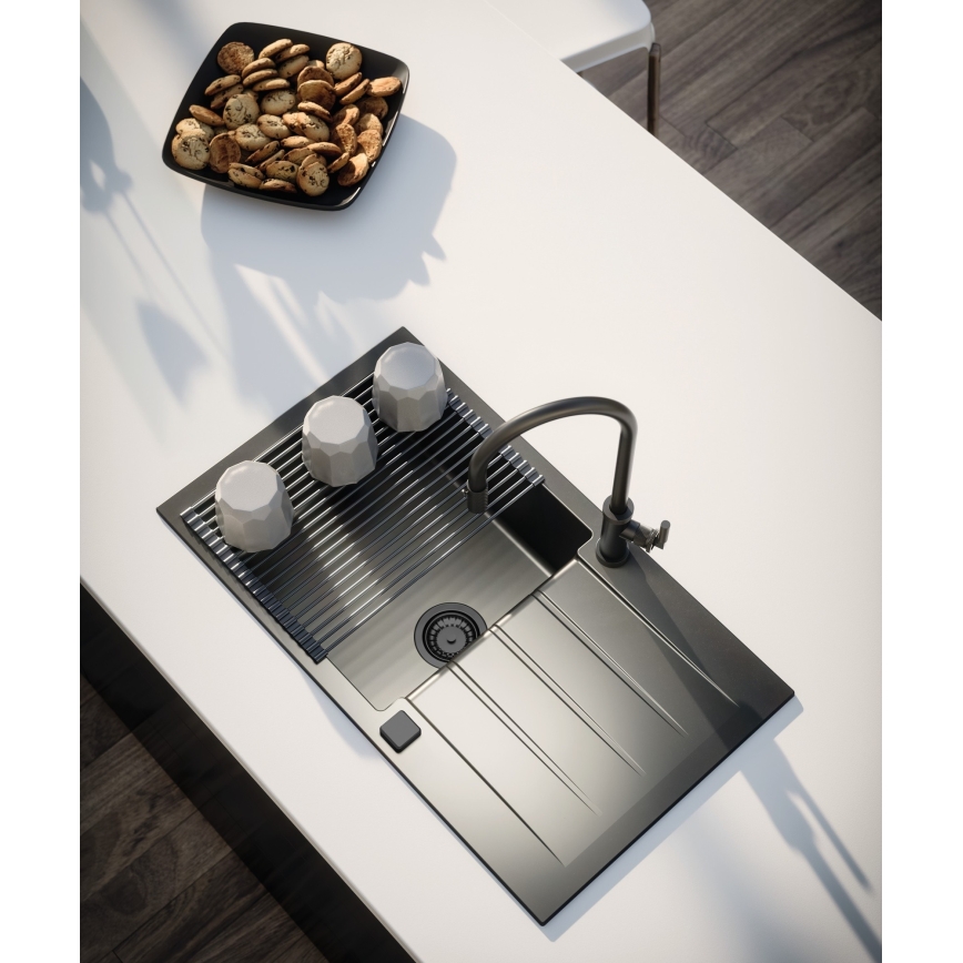 ALVEUS 1148159 - Évier de cuisine CADIT 79x50 cm granit/noir