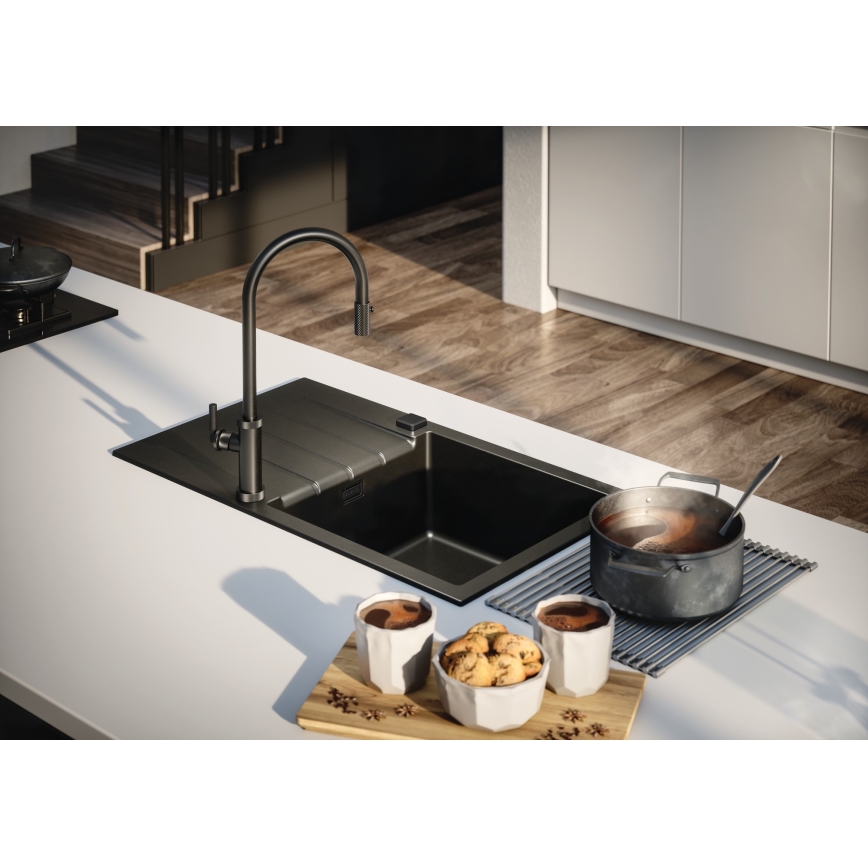 ALVEUS 1148159 - Évier de cuisine CADIT 79x50 cm granit/noir
